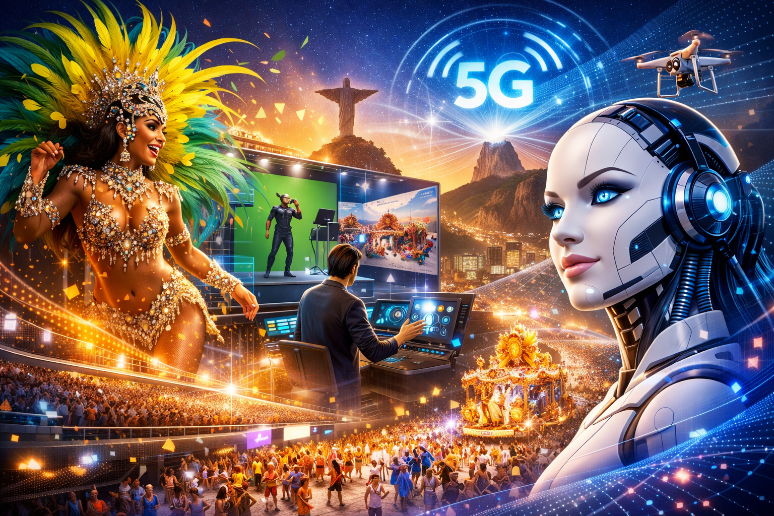 Carnaval 2026: Globo revoluciona a festa com IA, 5G e estúdio virtual de última geração