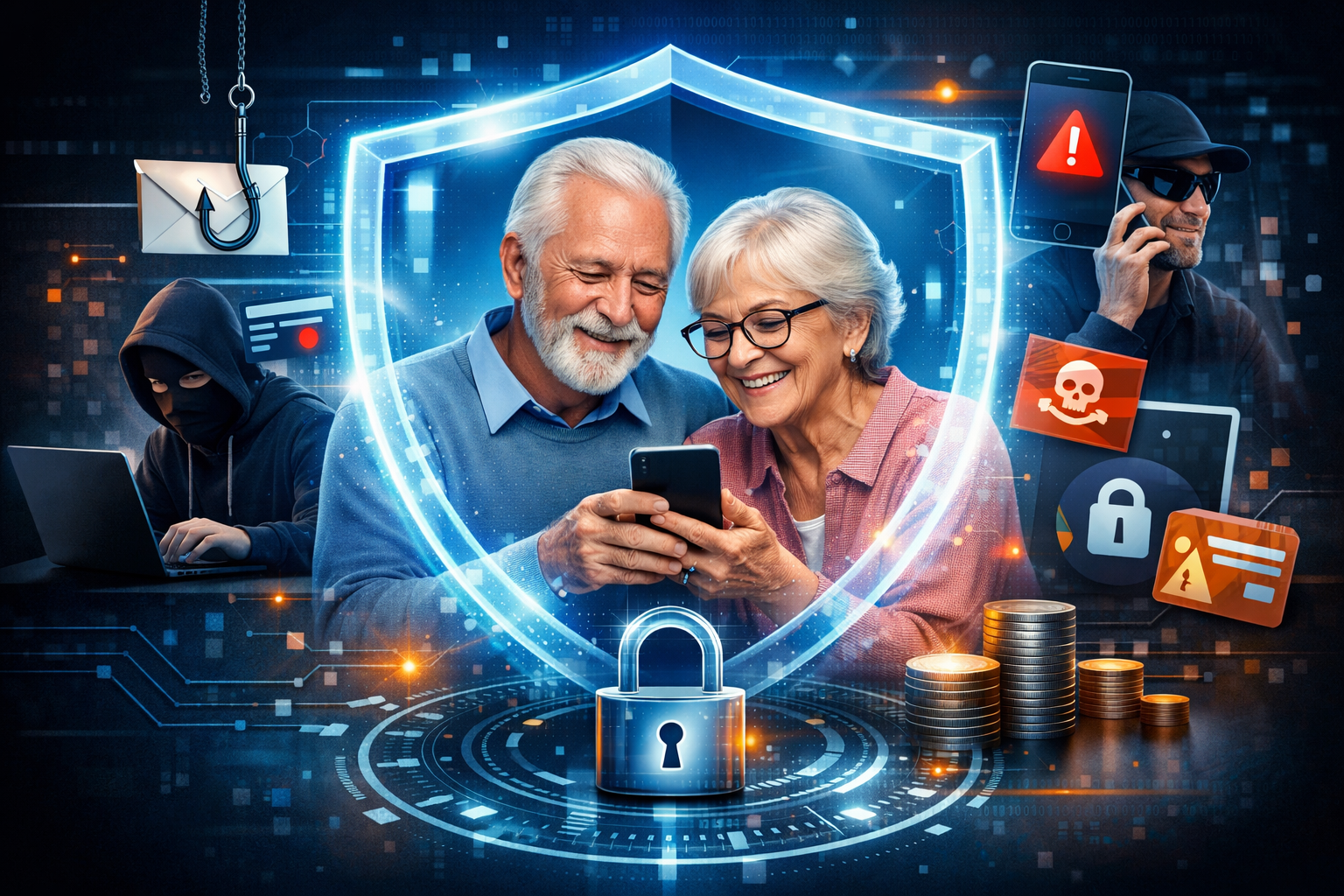 Blindagem Digital para Idosos: Proteja Seus Pais e Avós Contra Golpes Online