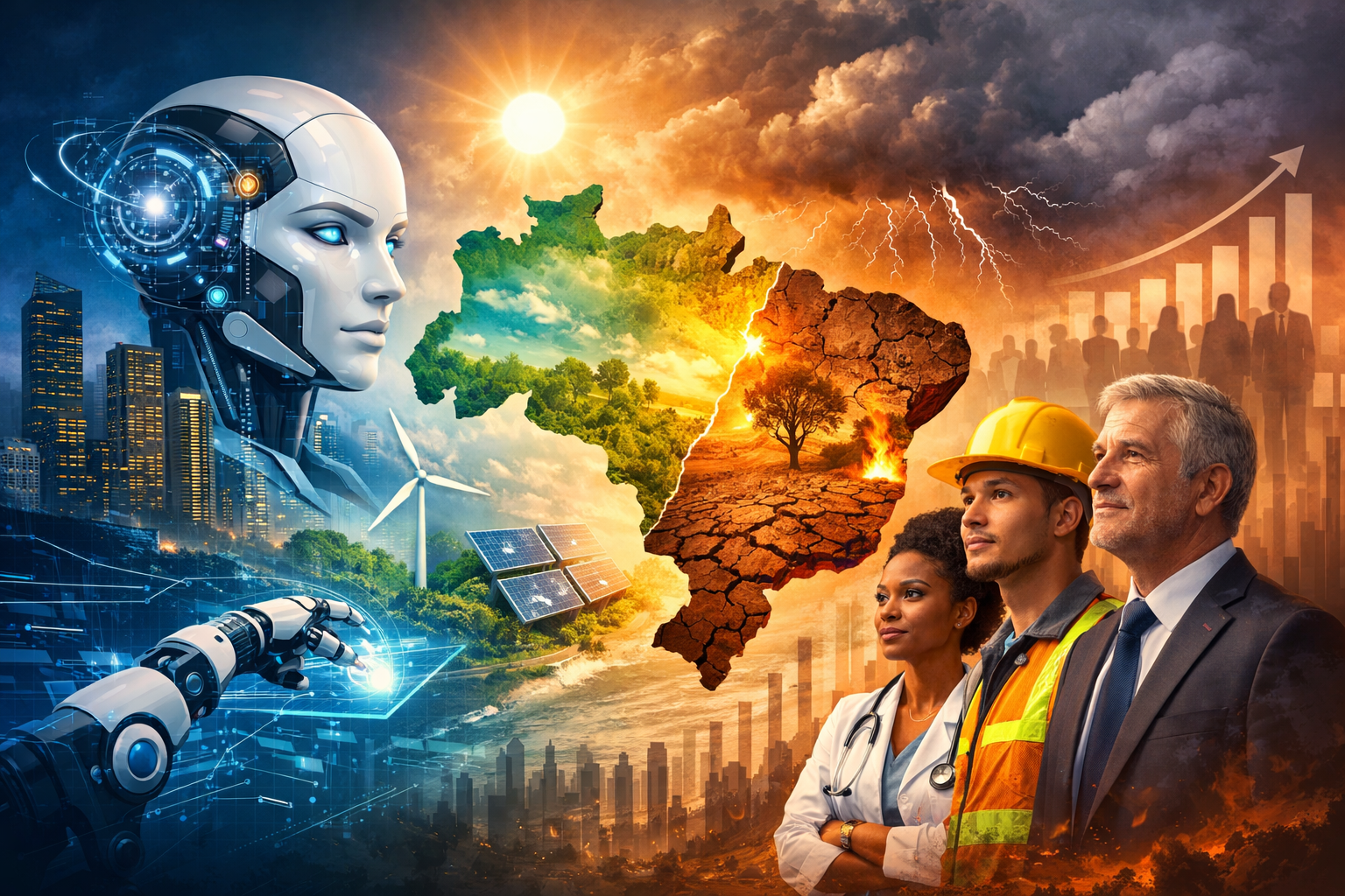 Revolução do Trabalho no Brasil: IA, Crise Climática e Demografia Redesenham o Futuro