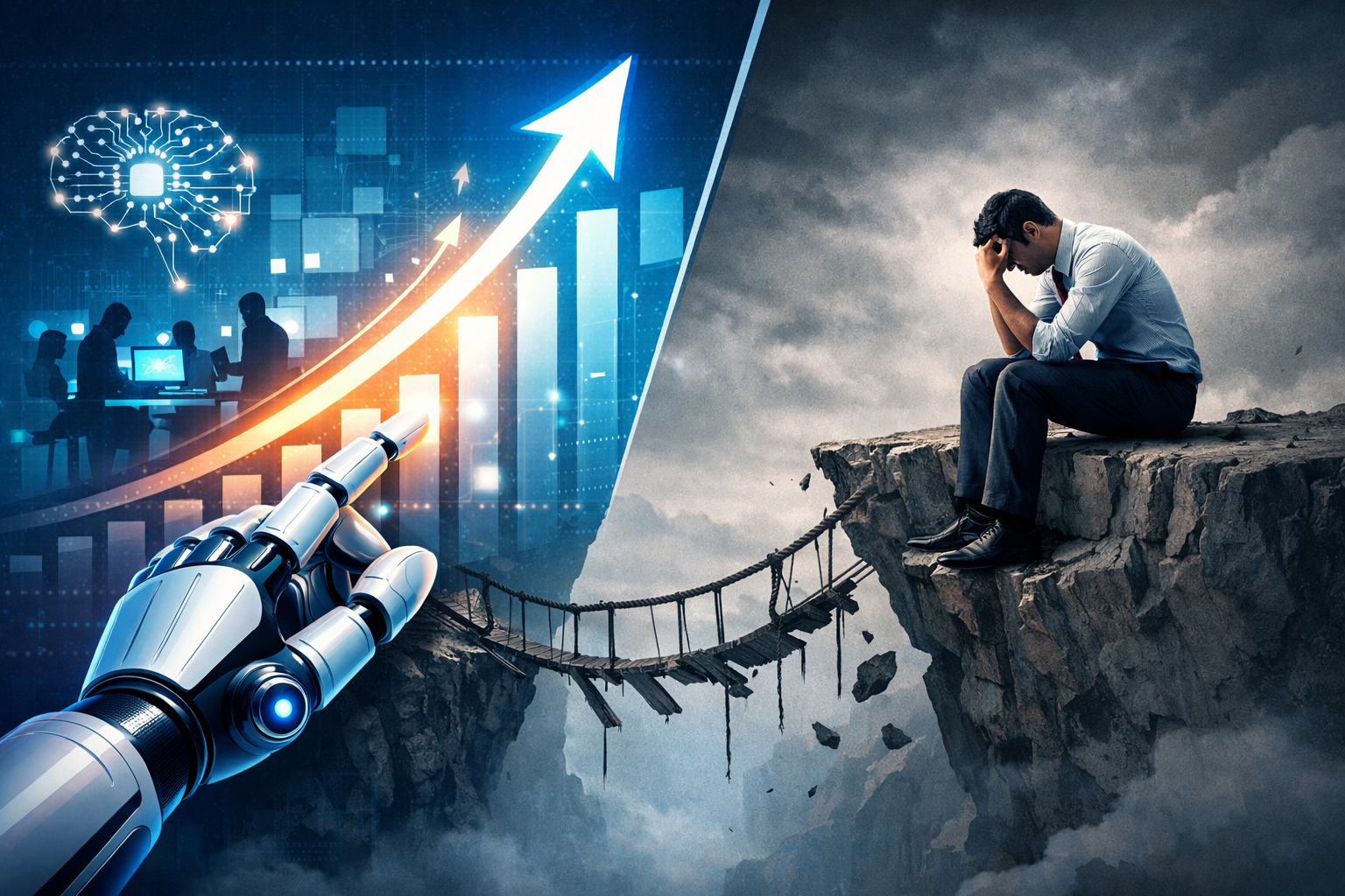 Adoção de IA no trabalho dispara — confiança fica para trás