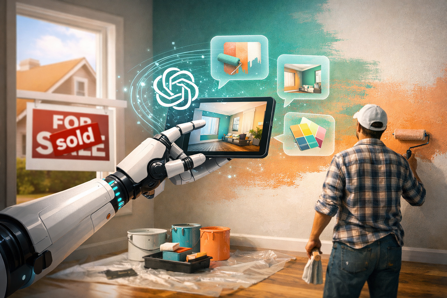 Vende a casa e segue instruções do ChatGPT para pintar as paredes — resultado surpreende